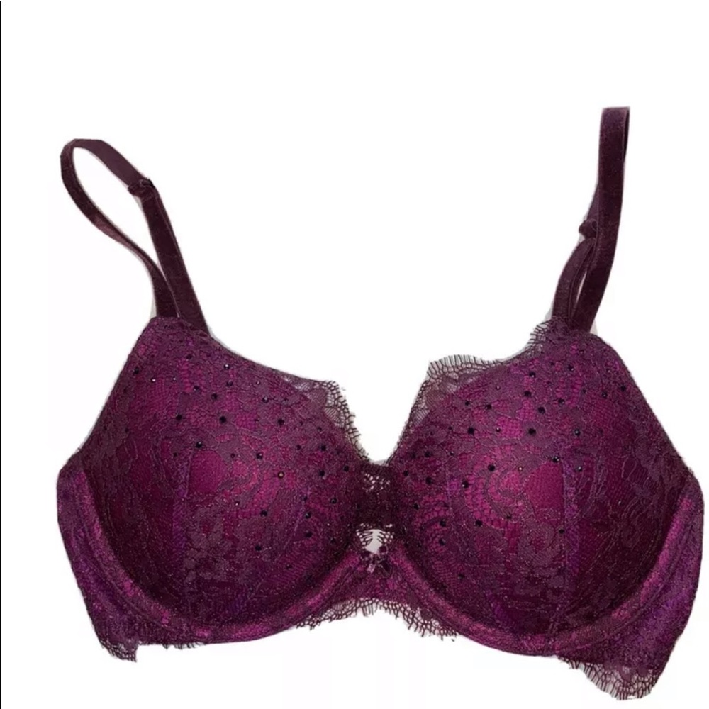 Victoria’s Secret burgundy bling push-up bra 32c